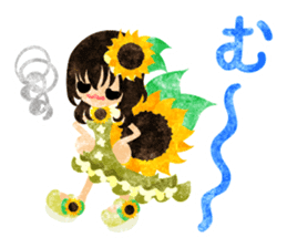 Sticker of sunflower girls sticker #11740328