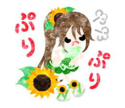 Sticker of sunflower girls sticker #11740329