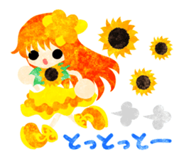 Sticker of sunflower girls sticker #11740333