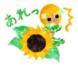 Sticker of sunflower girls sticker #11740334