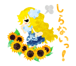 Sticker of sunflower girls sticker #11740335