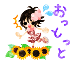 Sticker of sunflower girls sticker #11740337