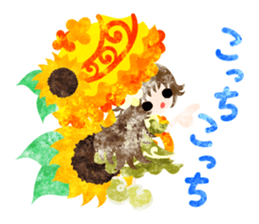 Sticker of sunflower girls sticker #11740338