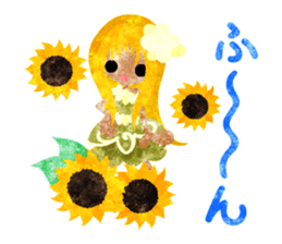 Sticker of sunflower girls sticker #11740343