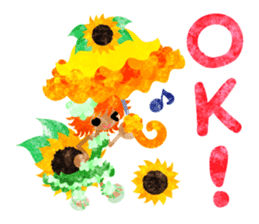 Sticker of sunflower girls sticker #11740344
