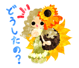 Sticker of sunflower girls sticker #11740348