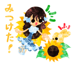 Sticker of sunflower girls sticker #11740350