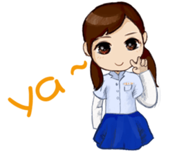 Small peach sixth-grade life sticker #11742315