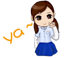 Small peach sixth-grade life sticker #11742315