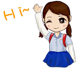 Small peach sixth-grade life sticker #11742322