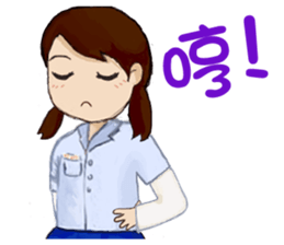 Small peach sixth-grade life sticker #11742345