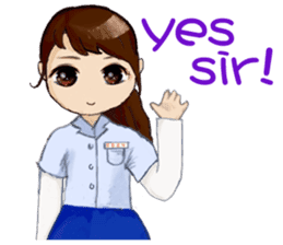 Small peach sixth-grade life sticker #11742346