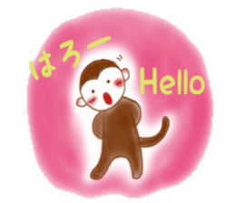 Cheerful little monkey sticker #11744097