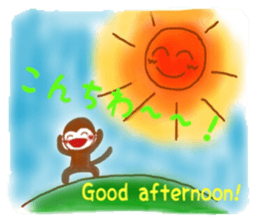Cheerful little monkey sticker #11744099