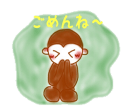 Cheerful little monkey sticker #11744106