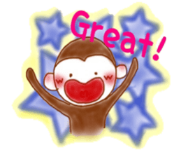 Cheerful little monkey sticker #11744115