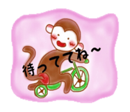 Cheerful little monkey sticker #11744116