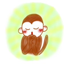 Cheerful little monkey sticker #11744118