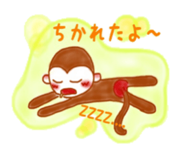 Cheerful little monkey sticker #11744125