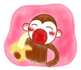 Cheerful little monkey sticker #11744126