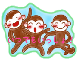 Cheerful little monkey sticker #11744130