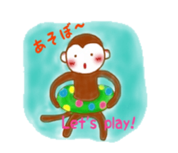 Cheerful little monkey sticker #11744133