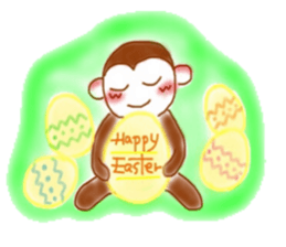 Cheerful little monkey sticker #11744134