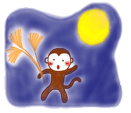Cheerful little monkey sticker #11744135