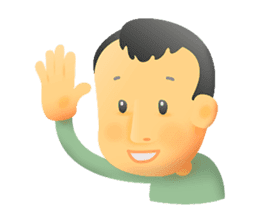 Cute Boy with Green T-Shirt sticker #11749800