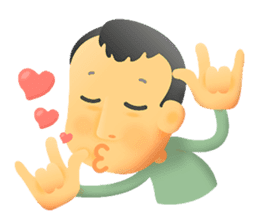 Cute Boy with Green T-Shirt sticker #11749801