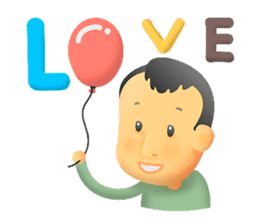 Cute Boy with Green T-Shirt sticker #11749803