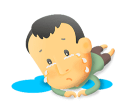 Cute Boy with Green T-Shirt sticker #11749807