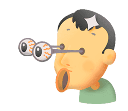 Cute Boy with Green T-Shirt sticker #11749808