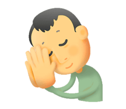 Cute Boy with Green T-Shirt sticker #11749812