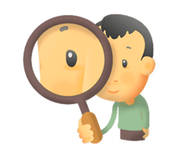 Cute Boy with Green T-Shirt sticker #11749813