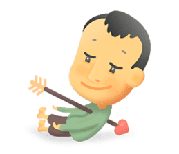 Cute Boy with Green T-Shirt sticker #11749814