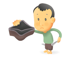 Cute Boy with Green T-Shirt sticker #11749819