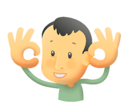 Cute Boy with Green T-Shirt sticker #11749824