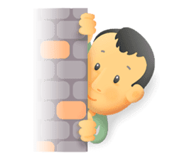 Cute Boy with Green T-Shirt sticker #11749825