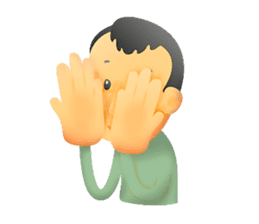 Cute Boy with Green T-Shirt sticker #11749826