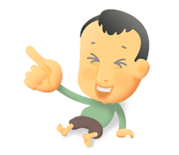 Cute Boy with Green T-Shirt sticker #11749832