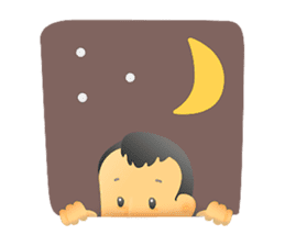 Cute Boy with Green T-Shirt sticker #11749835