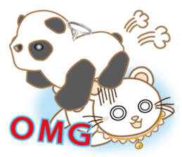 Everyday sticker of white panda cat sticker #11750584