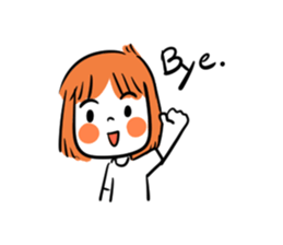 Orange girl by JS sticker #11750684