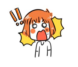 Orange girl by JS sticker #11750686