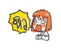 Orange girl by JS sticker #11750688