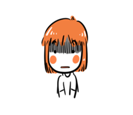 Orange girl by JS sticker #11750691