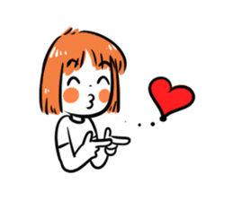 Orange girl by JS sticker #11750692