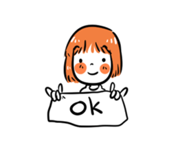 Orange girl by JS sticker #11750693