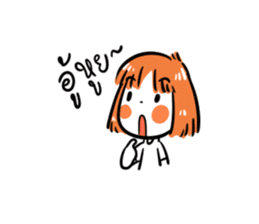 Orange girl by JS sticker #11750696